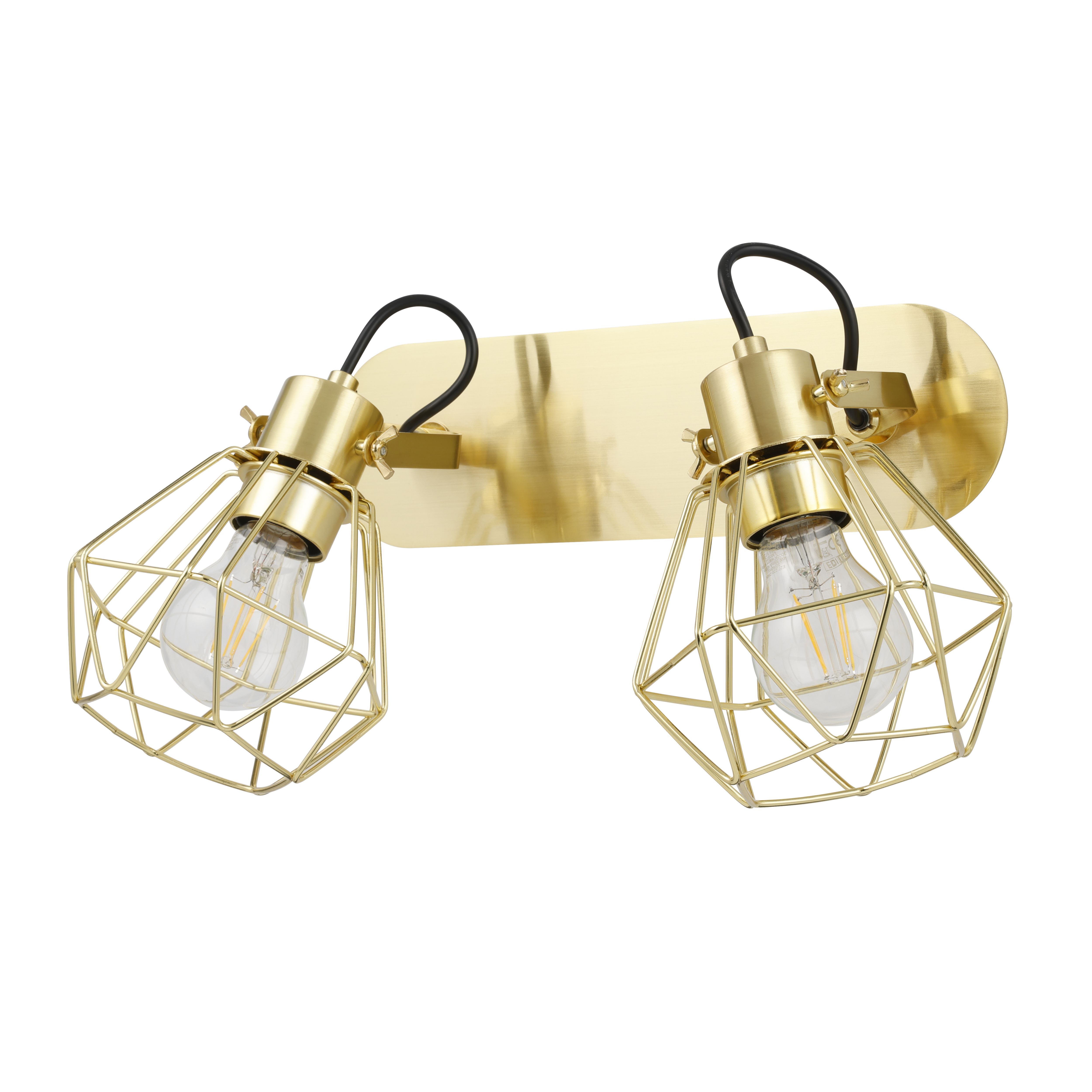 Bar Brass effect 2 Light Spotlight