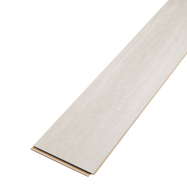 Barkly White Gloss Oak Effect Laminate, Gloss Laminate Flooring B Q