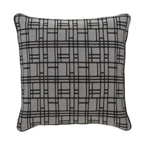 Basalt Square Black & grey Cushion (L)40cm x (W)40cm