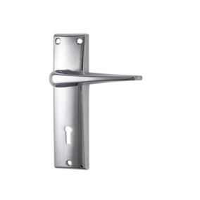 Basta Glencar Rubbed Chrome effect Zinc alloy Lever on backplate handle (D)70mm