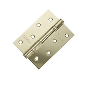 Basta Polished Brass effect Steel Ball bearing Door hinge 813BP-CL (L)10mm (W)7mm, Pair