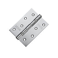 Basta Polished Chrome effect Steel Ball bearing Door hinge 813CP-CL (L)10mm, Pair