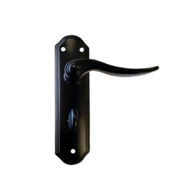 Basta Polished Chrome effect Zinc alloy Curved Privacy Lever on backplate handle (L)110mm, Pair