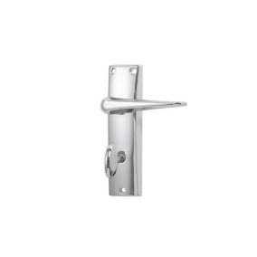 Basta Polished Chrome effect Zinc alloy Rectangular Privacy Lever on backplate handle (L)100mm (D)10mm, Pair