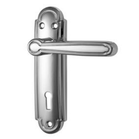 Basta Regency Polished Chrome effect Zinc alloy Rectangular Lever on backplate handle (L)103mm (D)55mm, Pair