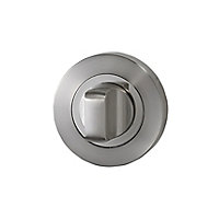 Basta Roxton Brushed Electroplated Chrome effect Stainless steel Round Door escutcheon (Dia)54mm, Pair