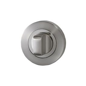 Basta Roxton Brushed Electroplated Chrome effect Stainless steel Round Door escutcheon (Dia)54mm, Pair