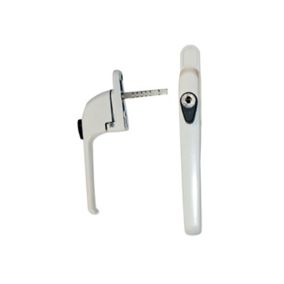 Basta White uPVC Curved Lever on backplate handle (L)95mm