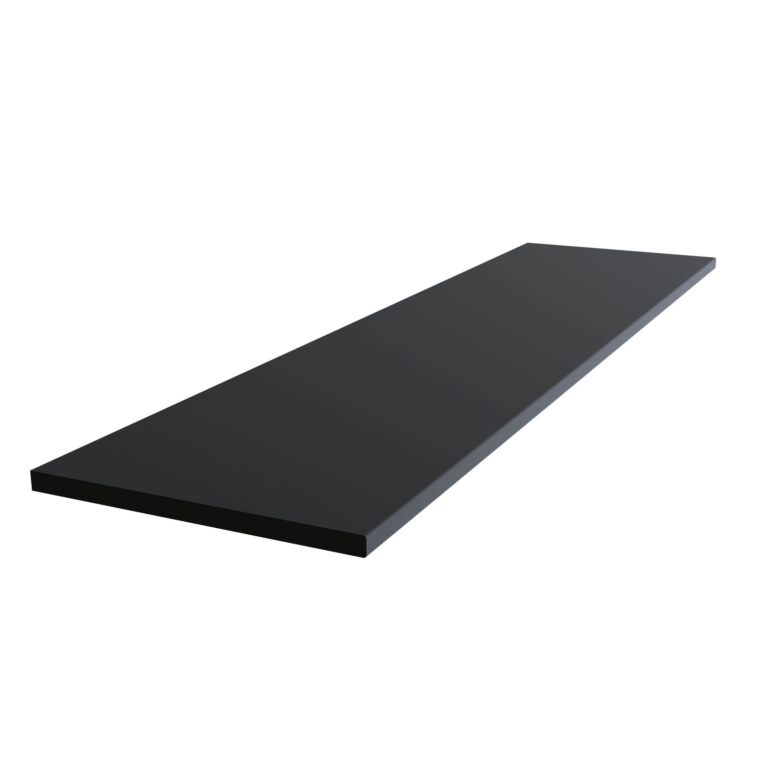 22mm Bathroom High gloss Black Glitter effect Chipboard & laminate Worktop