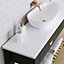 Bathroom High gloss White Marble effect Round edge Chipboard & laminate Bathroom Worktop (T) 2.2cm x (L) 200cm x (W) 38cm