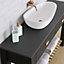 Bathroom Matt Black Slate effect Chamfered straight edge Solid core laminate Bathroom Worktop (T) 1.2cm x (L) 300cm x (W) 38cm