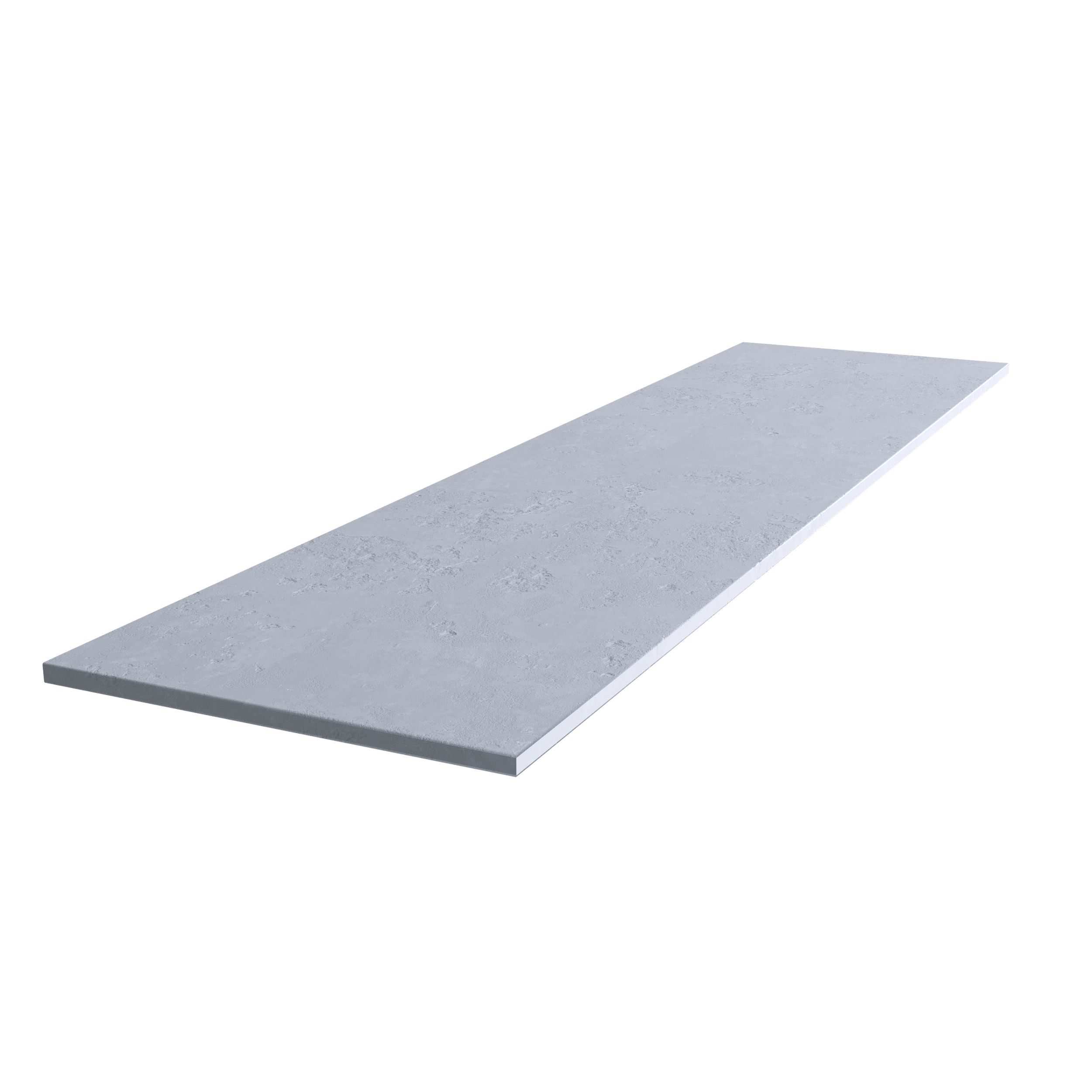 Bathroom Matt White Slate effect Chamfered straight edge Solid core ...