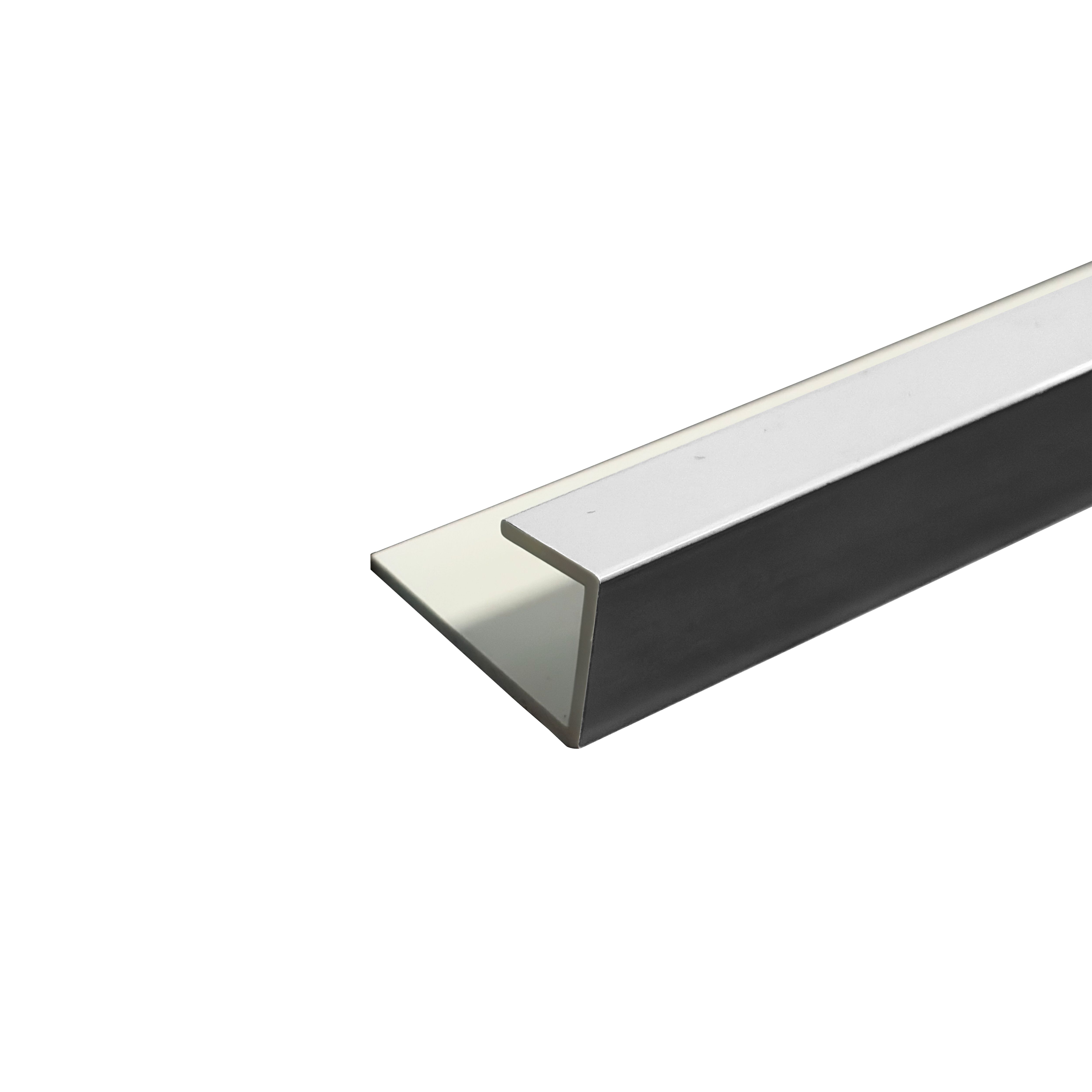 Bathroom wall Panel end cap (W)25mm (T)14mm - High gloss Chrome effect