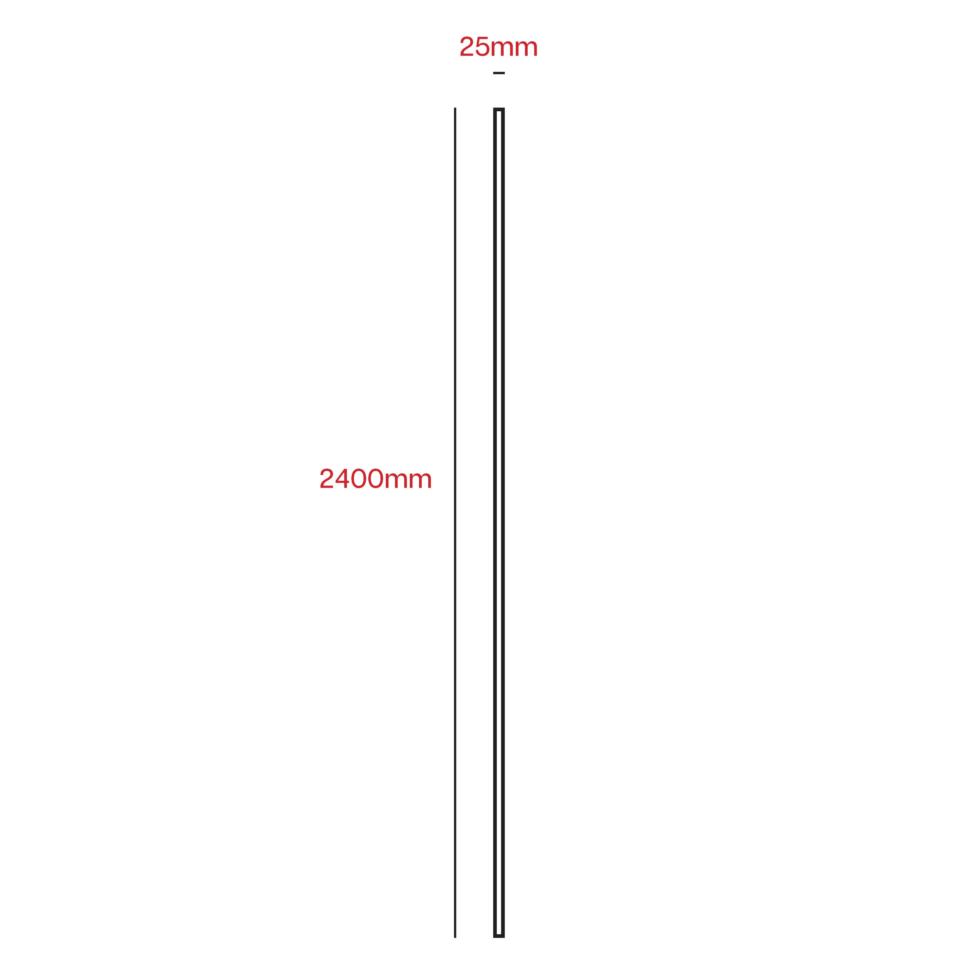 Bathroom wall Panel end cap (W)25mm (T)14mm - High gloss Chrome effect