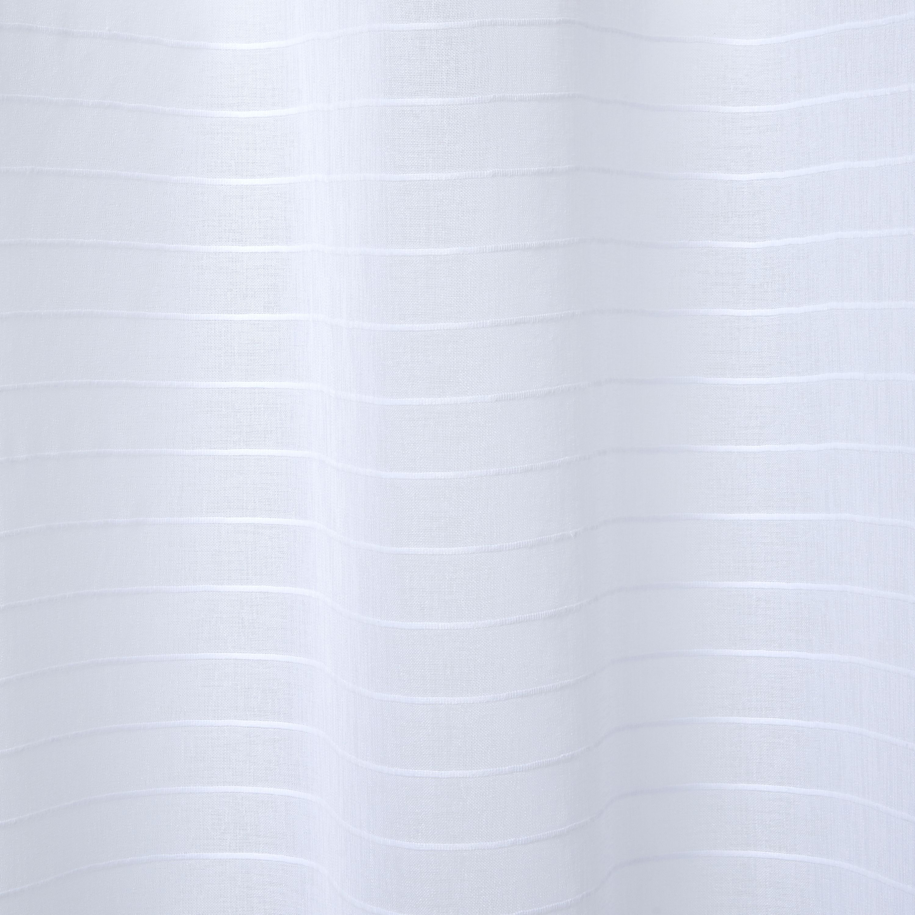 Batna White Horizontal stripe Daylight Eyelet Voile curtain (W)140cm (L)260cm, Single