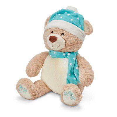 Battery-powered Bluetooth speaker bear with LED colour changing lights, includes Demo melody song - Winter Wonderland Bear