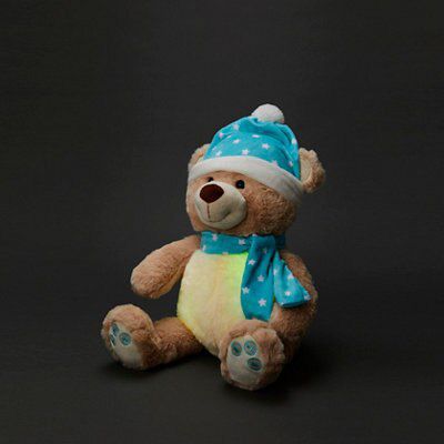 Battery-powered Bluetooth speaker bear with LED colour changing lights, includes Demo melody song - Winter Wonderland Bear
