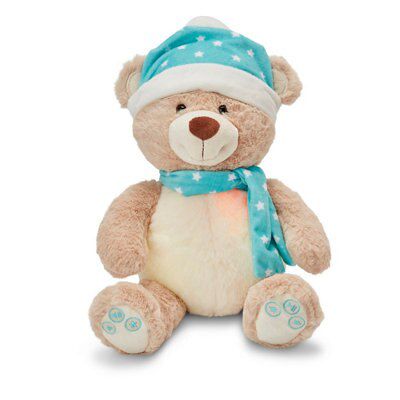 Battery-powered Bluetooth speaker bear with LED colour changing lights, includes Demo melody song - Winter Wonderland Bear