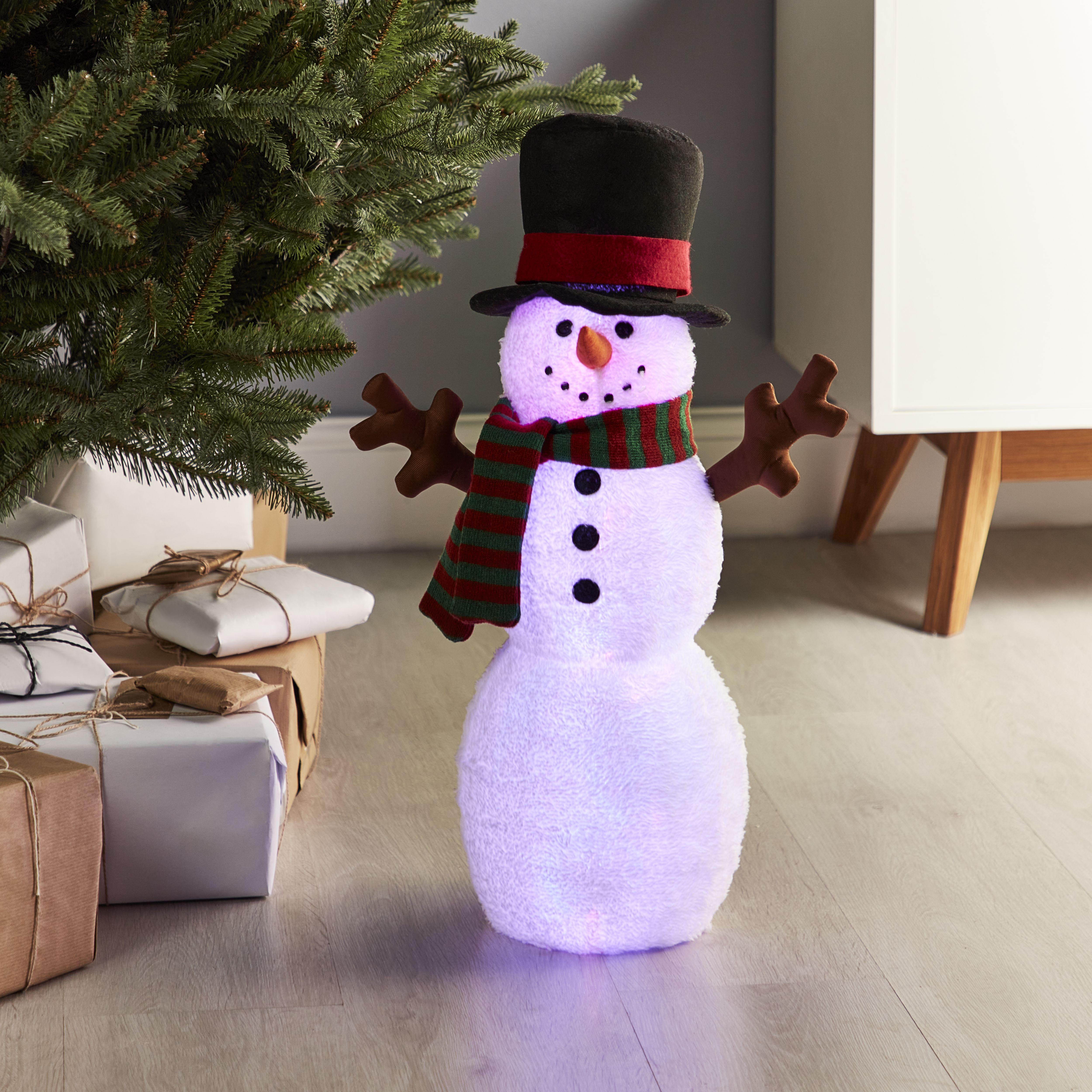 Battery-powered Light up Multicolour Snowman Christmas