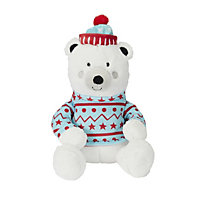 Battery-powered Lights up, dancing & singing Polar Bear in jumper character