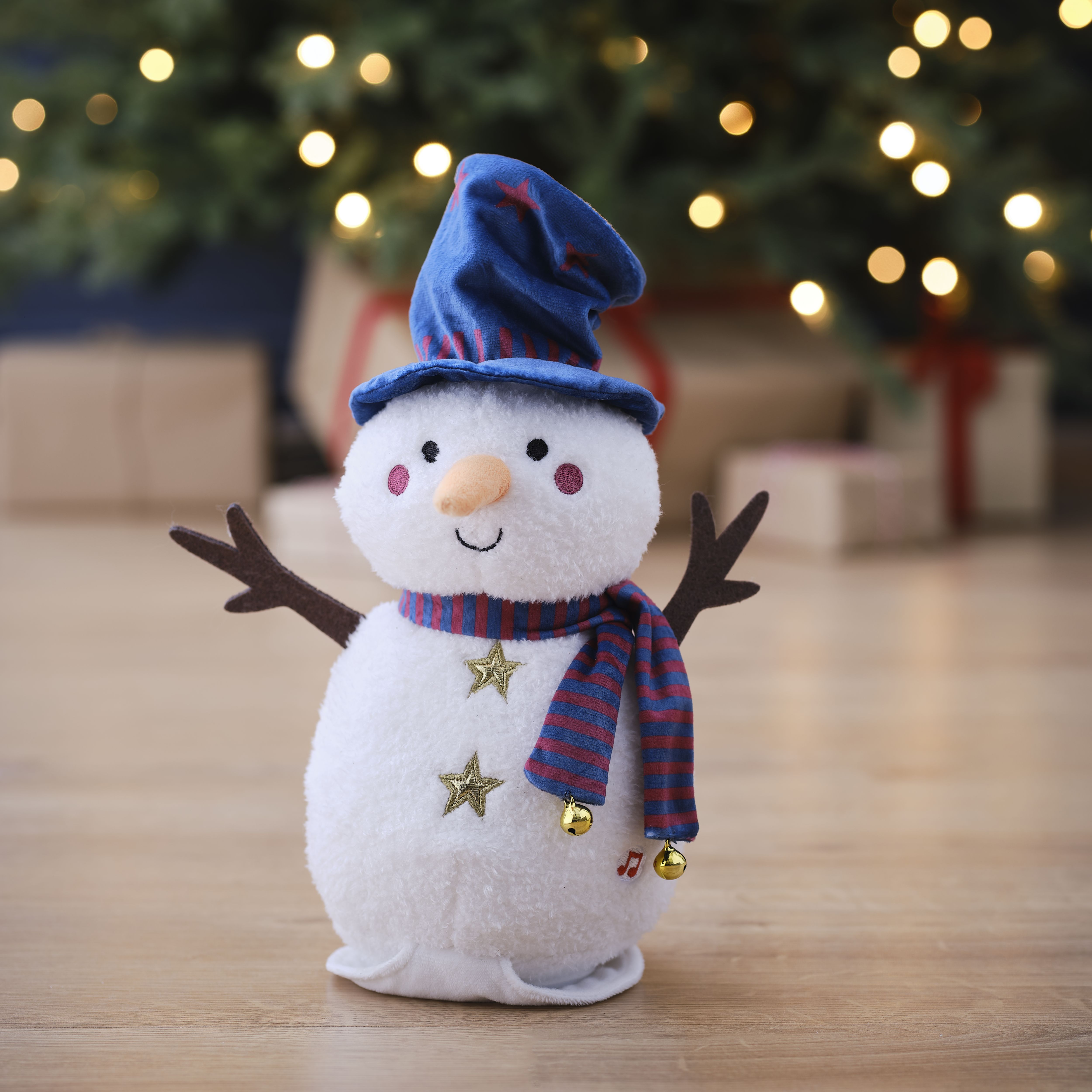 Battery-powered Moves up & down, colour changing Multicolour Snowman character