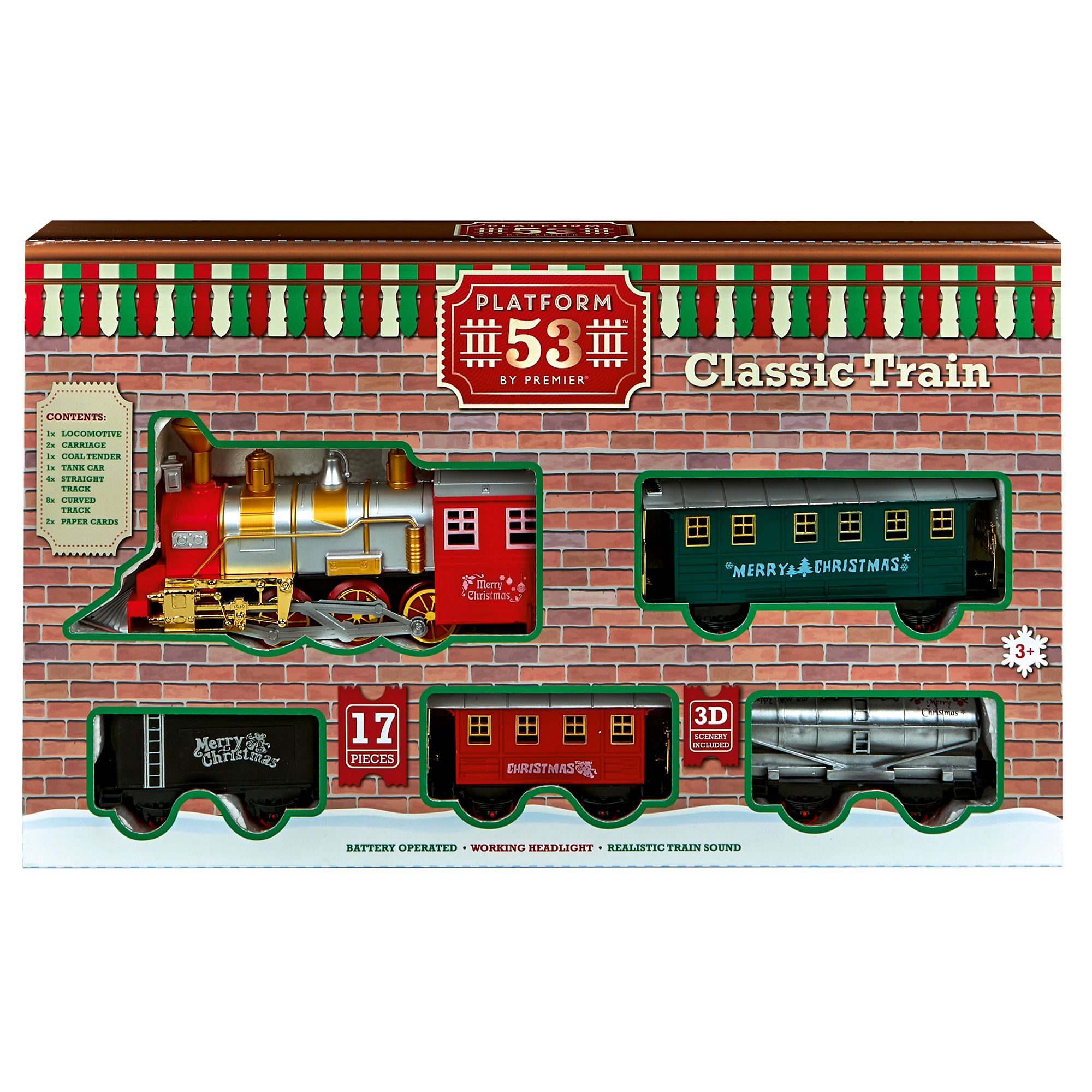 Battery-powered Music & headlight Train set