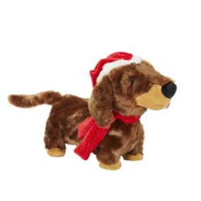 Battery-powered Walking & singing Christmas Sausage Dog character