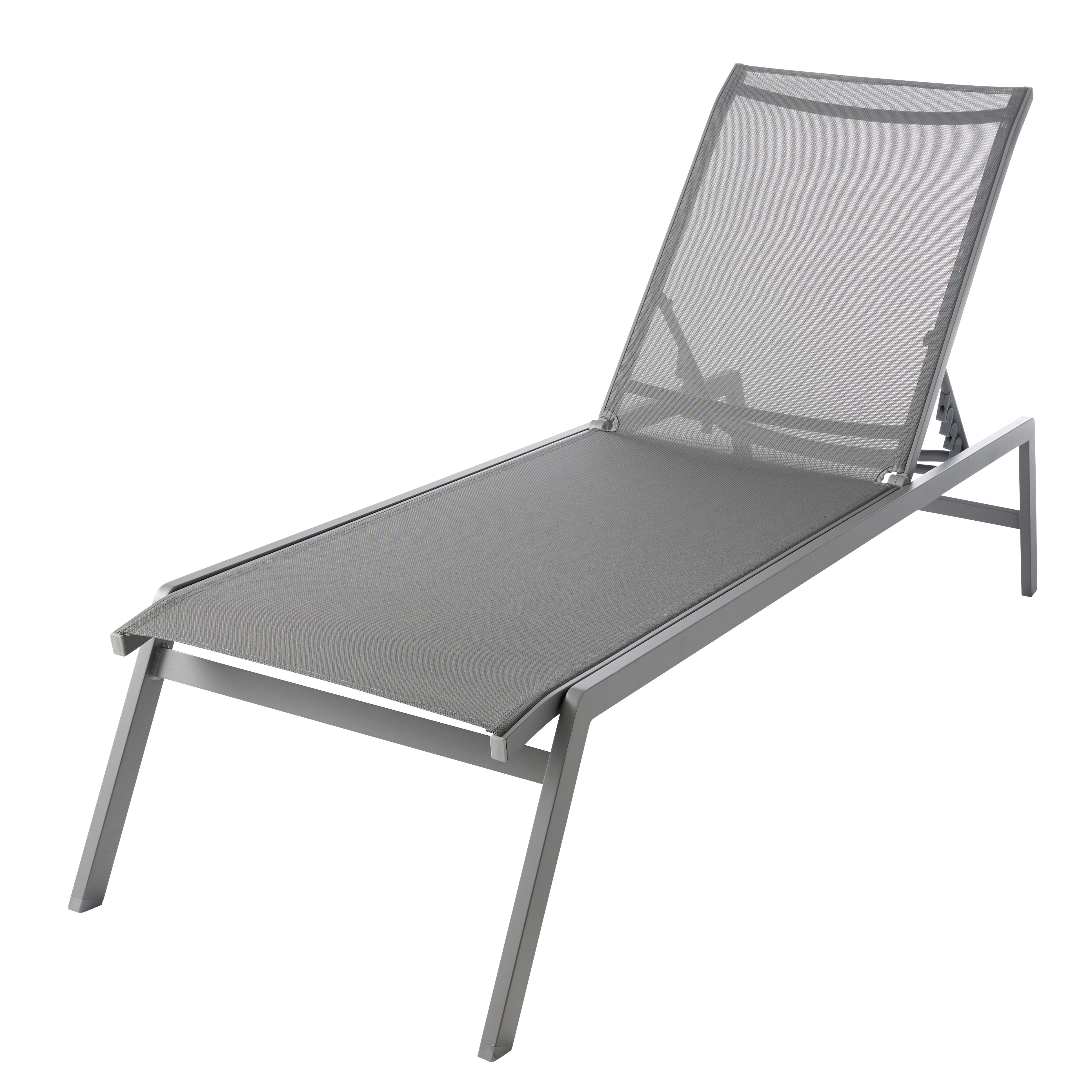 Batz Steel grey Metal Sun lounger | DIY at B&Q