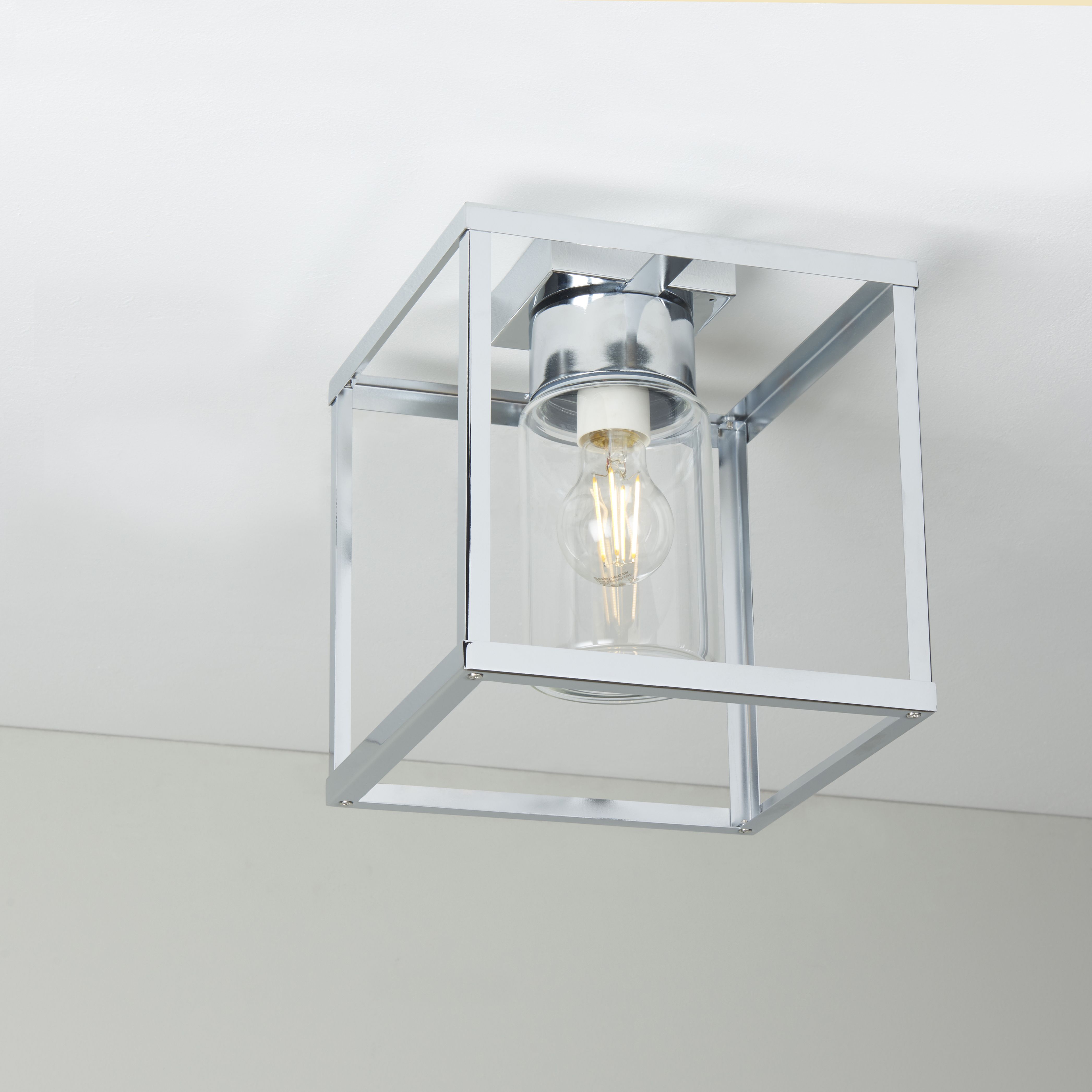 Bauza Chrome effect Bathroom Ceiling light | DIY at B&Q