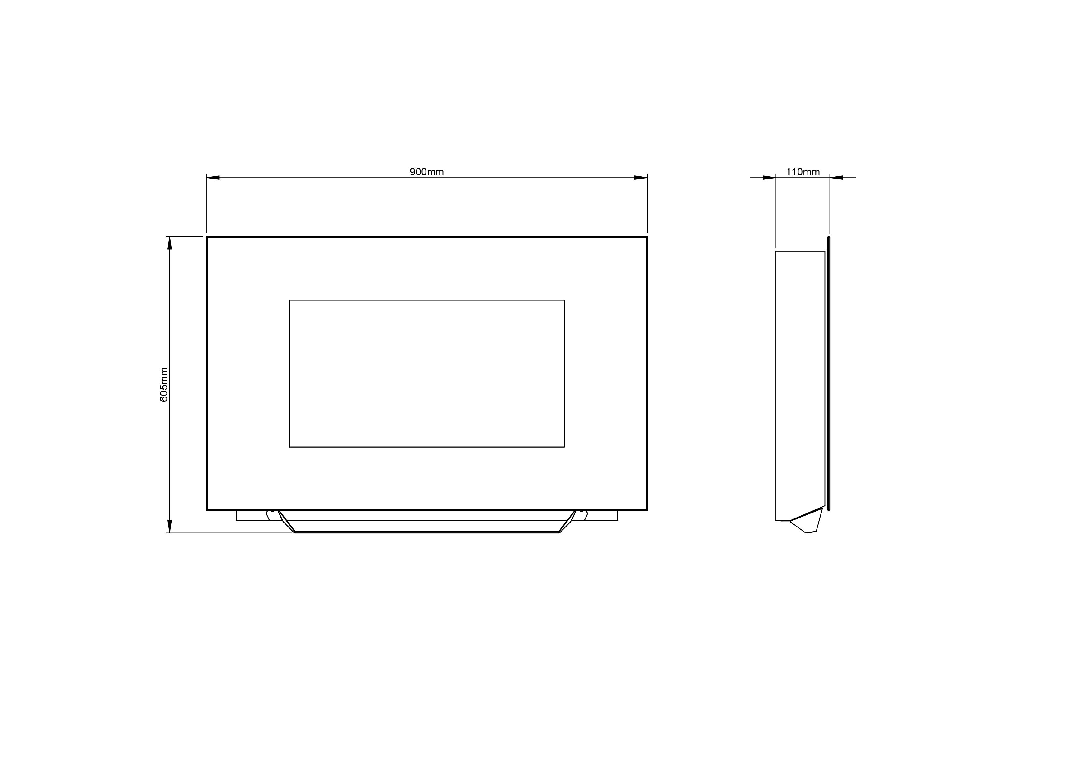 Be Modern Abington 2kW Grey Glass effect Electric Fire
