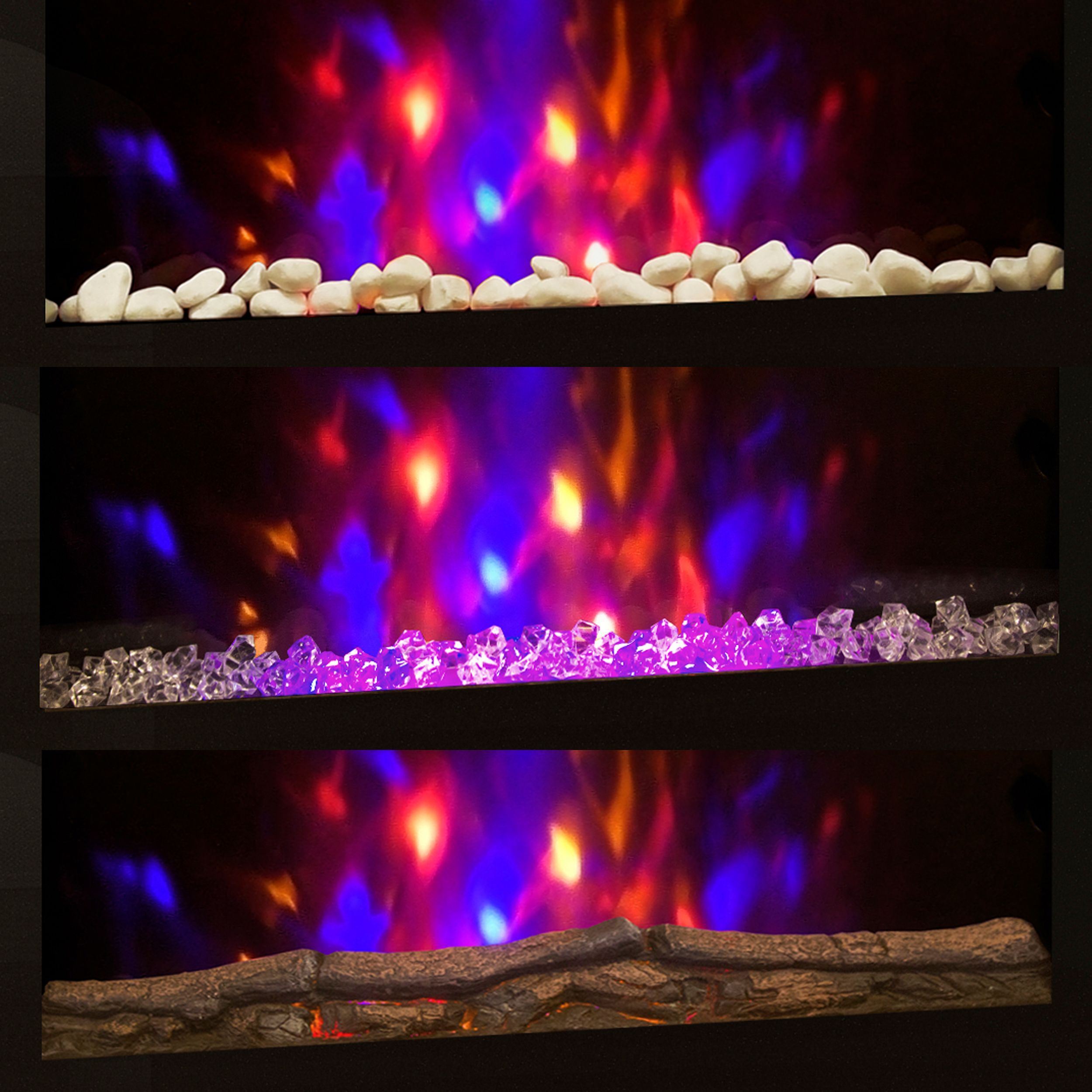 Be Modern Abington 2kW Grey Glass effect Electric Fire