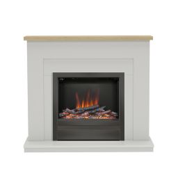 Be Modern Alder Light grey & oak Fire suite