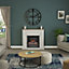 Be Modern Alder Light grey & oak Inset Electric Fire suite