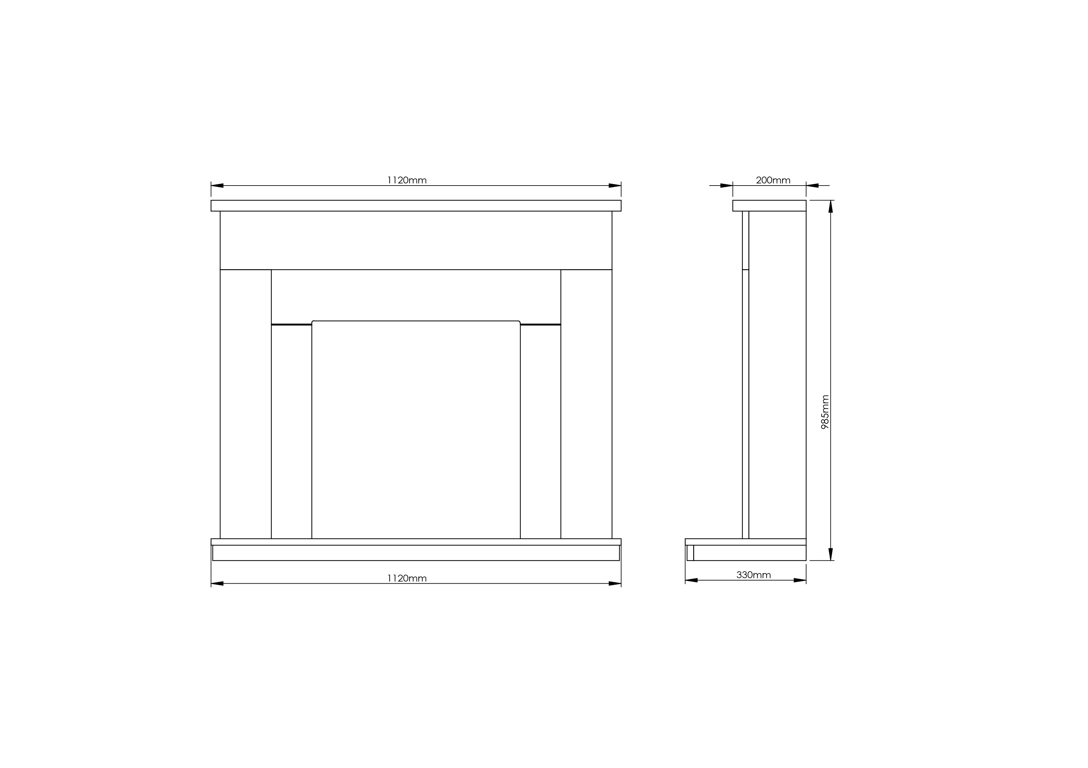 Be Modern Alder White & black Nickel effect Inset Electric Fire suite