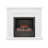 Be Modern Alder White & black Nickel effect Inset Electric Fire suite