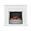 Be Modern Alder White Chrome effect Inset Electric Fire suite
