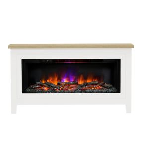 Be Modern Amwell White Oak effect Electric Fire suite