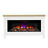 Be Modern Amwell White Oak effect Inset Electric Fire suite