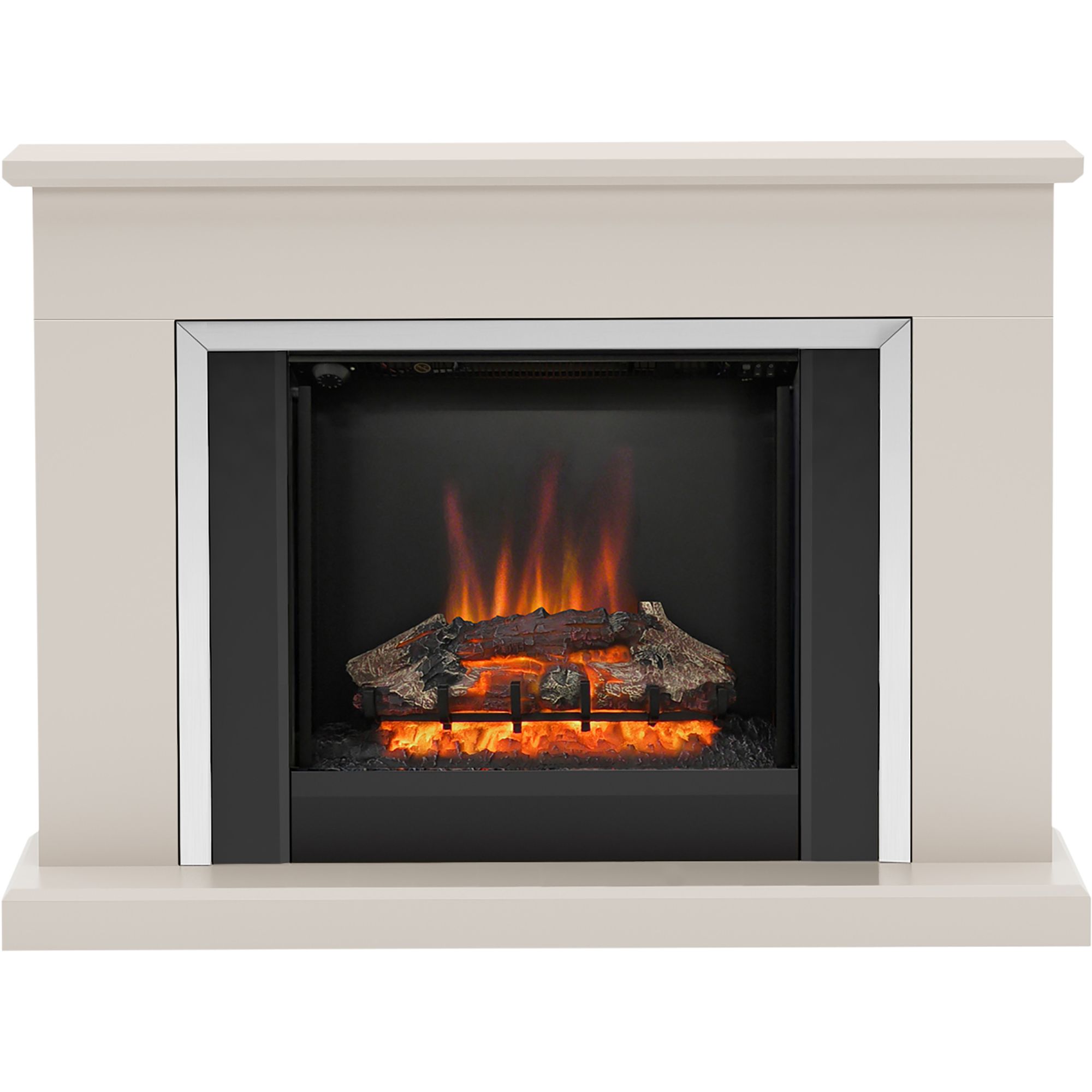 Be Modern Ashburnham Black Chrome effect Electric Fire suite