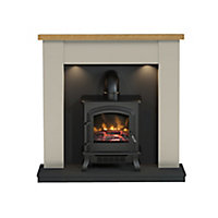 Be Modern Attley Black Stone effect Freestanding Electric Stove suite