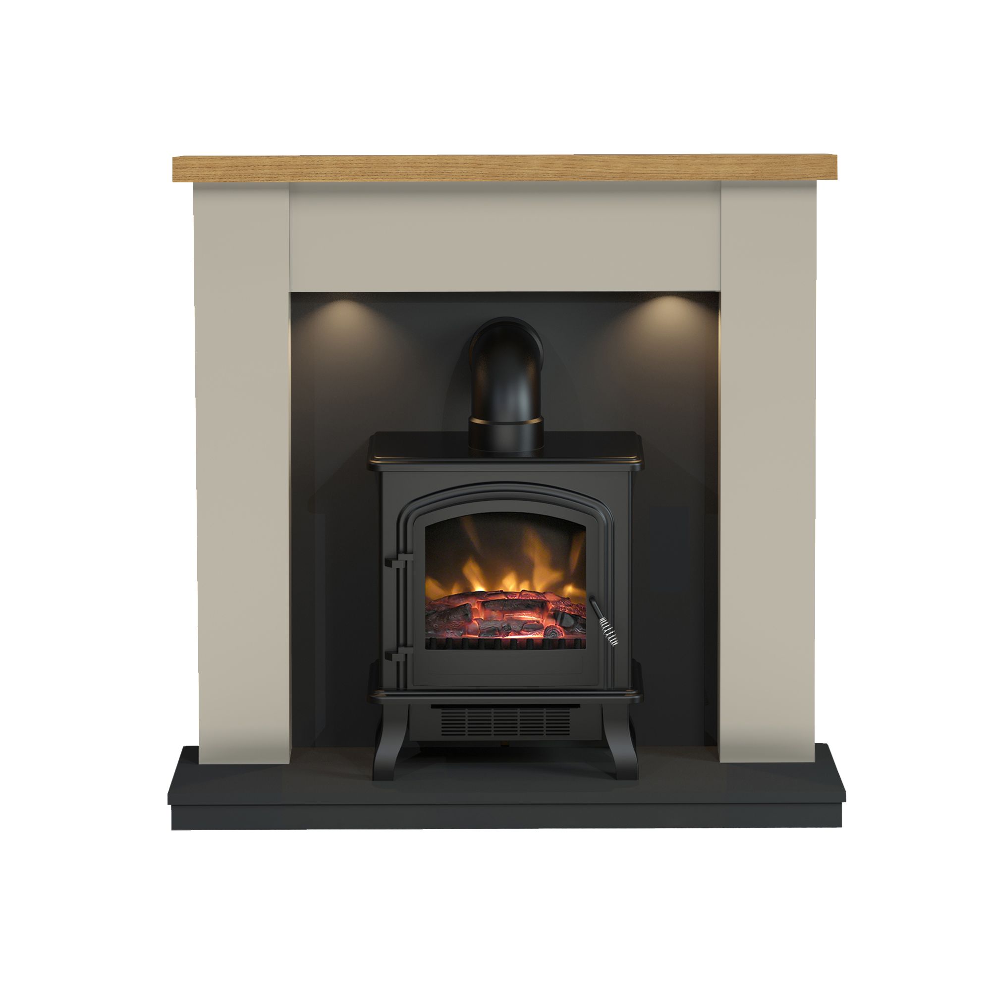 Be Modern Attley Black Stone effect Freestanding Electric Stove suite