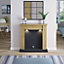 Be Modern Attley Oak effect & Black Fire surround set with Lights included