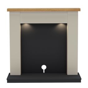 Be Modern Attley Stone & Oak effect Fire surround set with Lights included