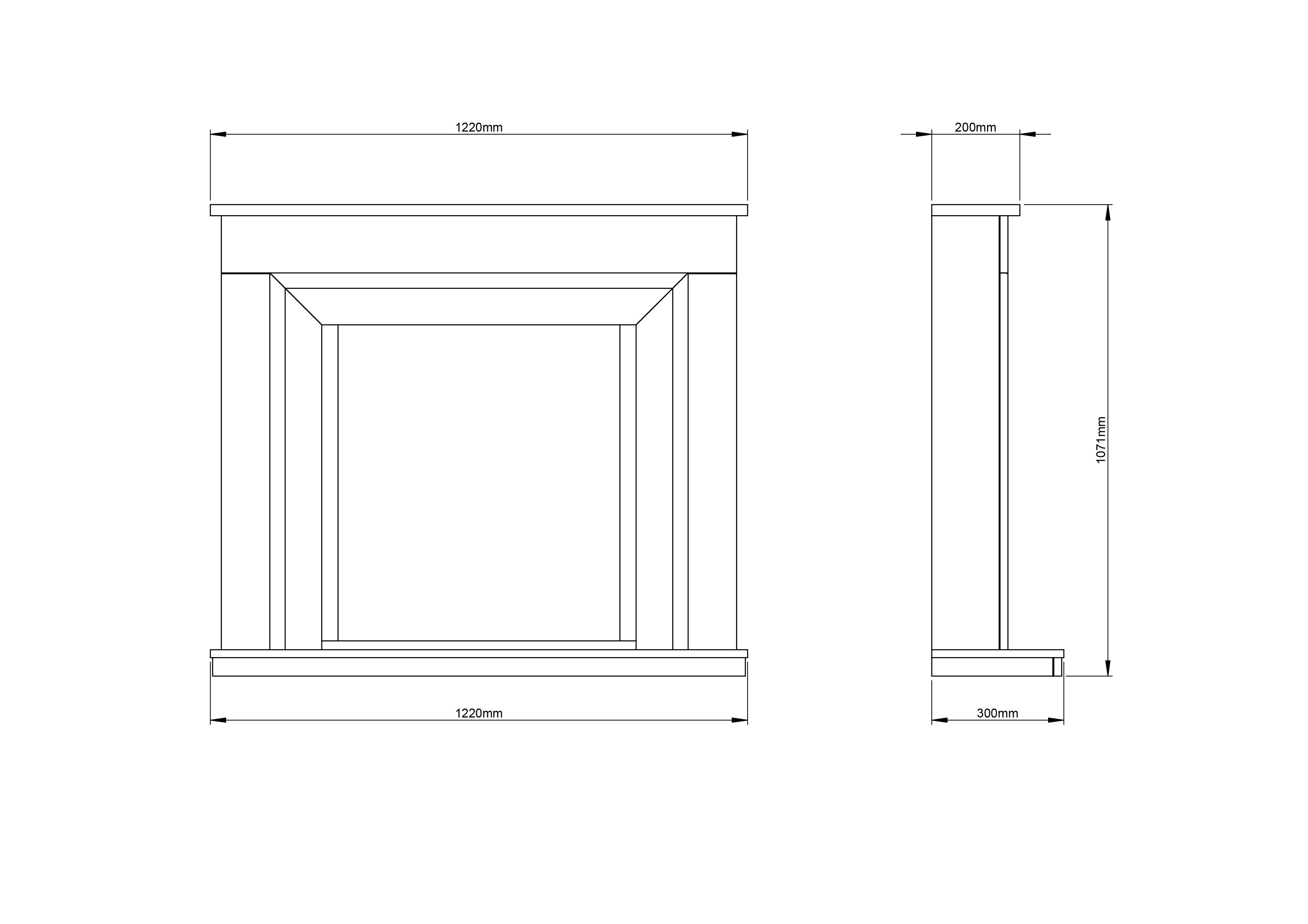 Be Modern Calida White & black Glass effect Inset Electric Fire suite