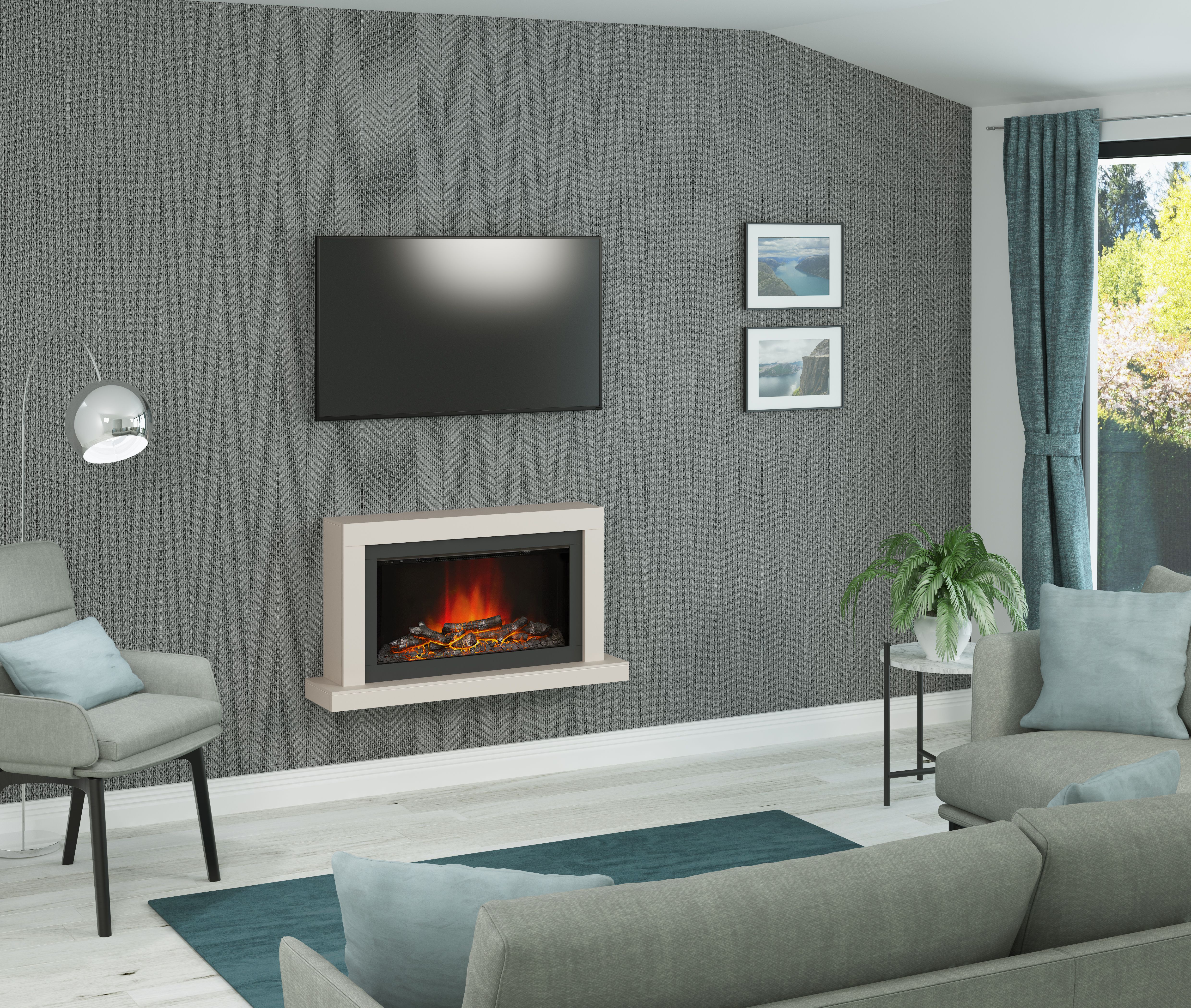Be Modern Camaro Cashmere Wall-mounted Electric fire suite