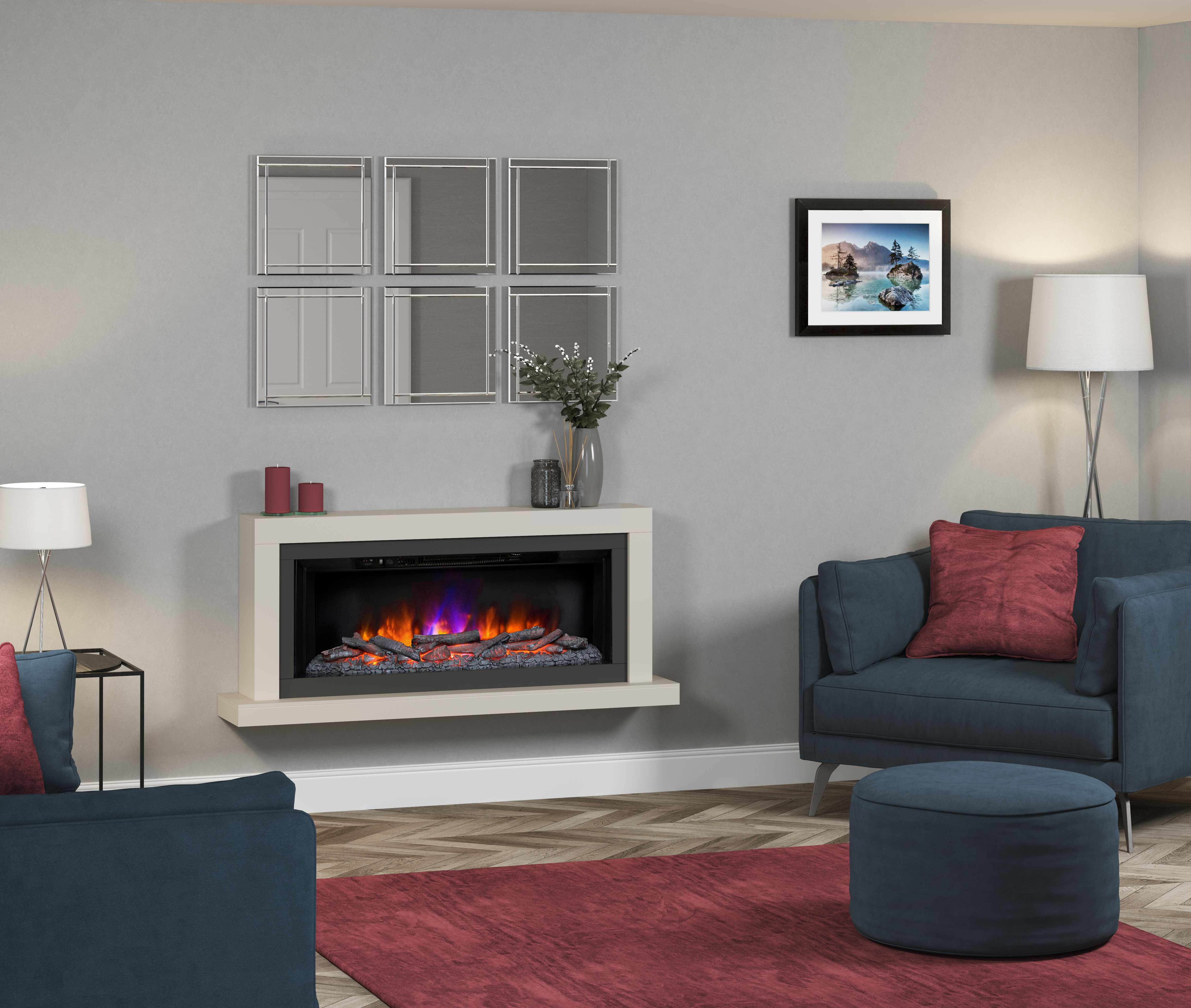 Be Modern Camaro Cashmere Wall-mounted Electric fire suite