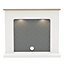 Be Modern Charing White & oak effect Fire surround set with Lights included