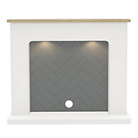 Be Modern Charing White & oak effect Fire surround with lights