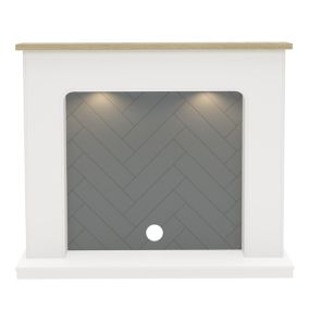 Be Modern Charing White & oak effect Fire surround with lights