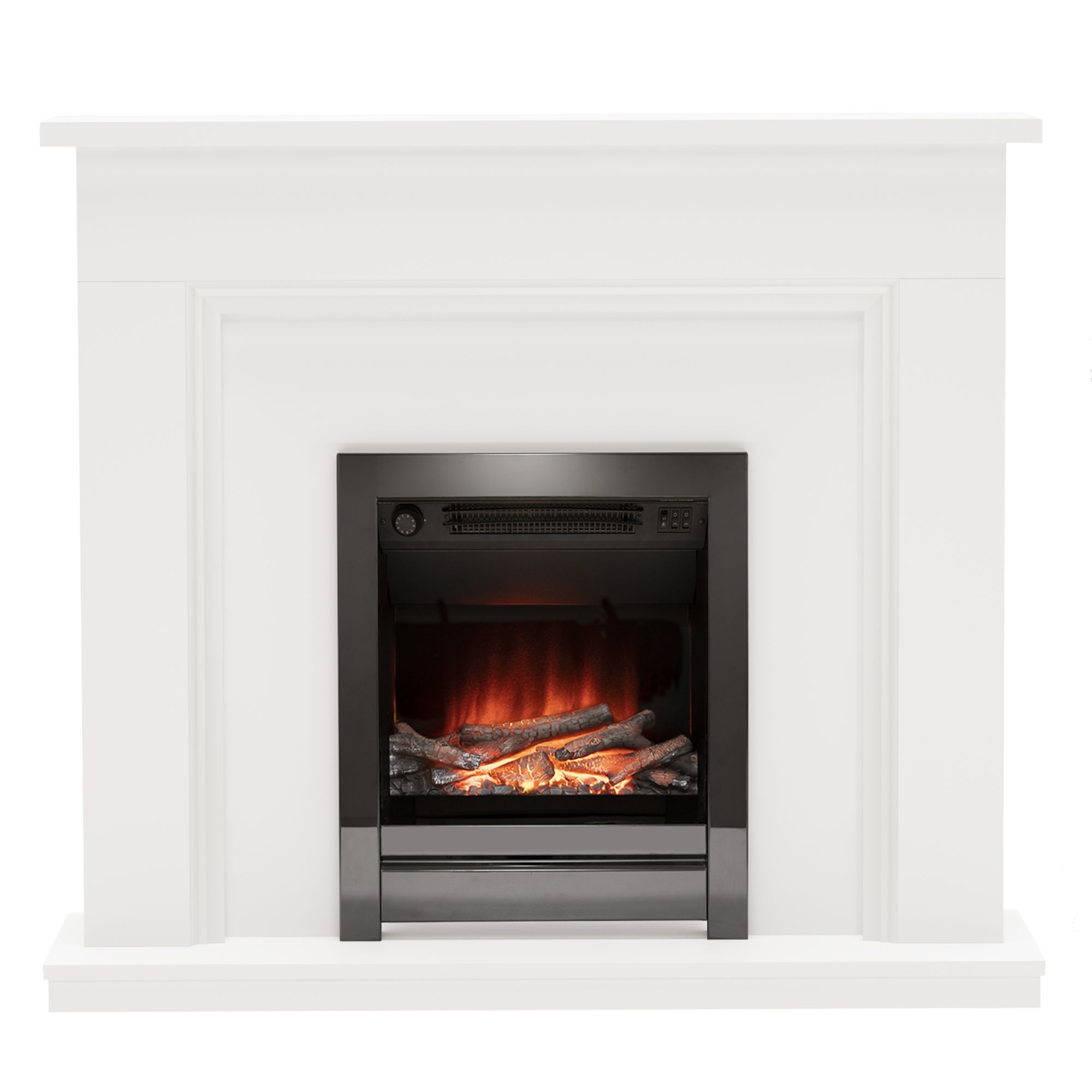 Be Modern Chelford White Inset Electric Fire suite